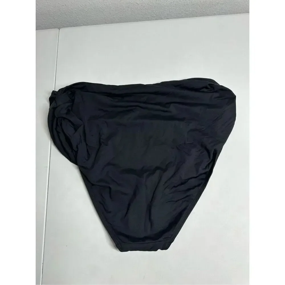 Anne Cole Women's Black High Waist Shirred Swim Bottom Size 20W